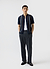 Knitted Cotton Stripe Short Sleeve Shirt | Navy