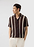 Conti Knitted Stripe Shirt | Cotton | Brown with Ecru