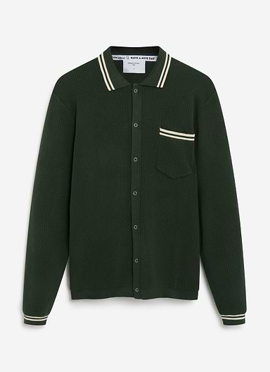 Pablo Cotton Knitted Shirt | Long Sleeve | Forest