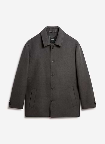 【訳アリ】WOOL COATING PEACOAT (CHARCOAL) Charcoal Peacoat | Buy Online at Moss