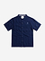 Intarsia Diamond Shirt | Knitted Cotton | Navy