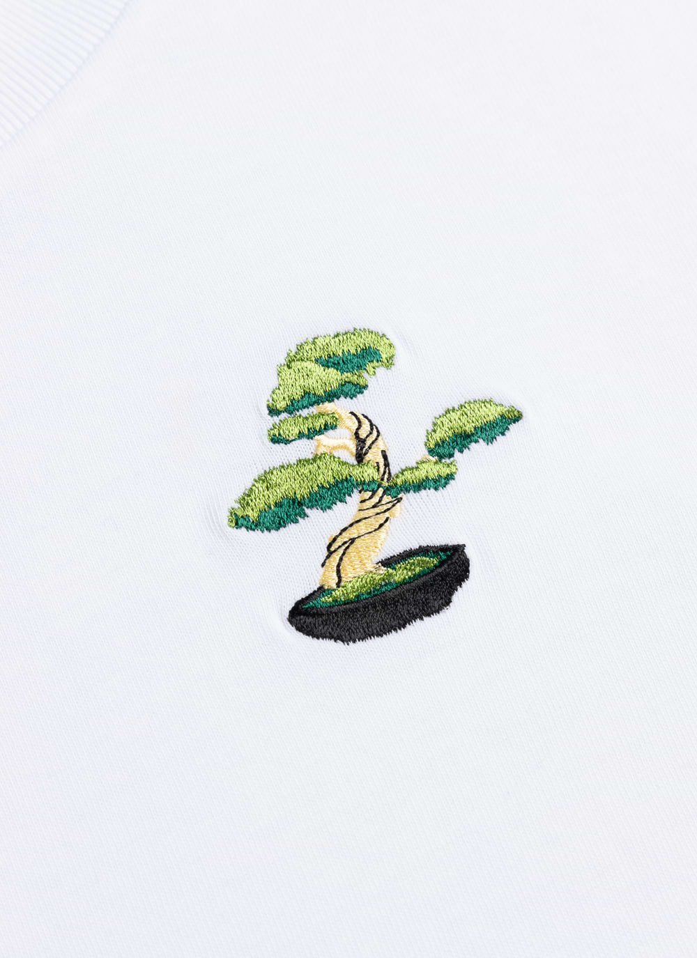 Bonsai T Shirt | Embroidered Organic Cotton | White