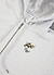 Olive Zip Through Hoodie | Embroidered Organic Cotton | Athletic Grey