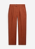 Pleated Tailored Trousers | Linen | Rust