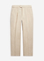 Pleated Tailored Trousers | Linen | Stone