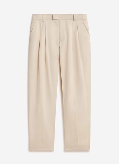 Pleated Lyocell Tailored Trousers | Percival x Warren | Ecru