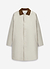 Mens Cream Relaxed Trench Coat | Cotton | Stone