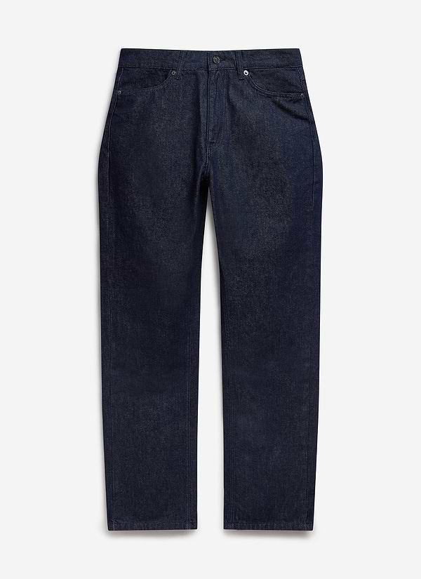 Straight Leg Denim Jeans | Cotton | Dark Indigo