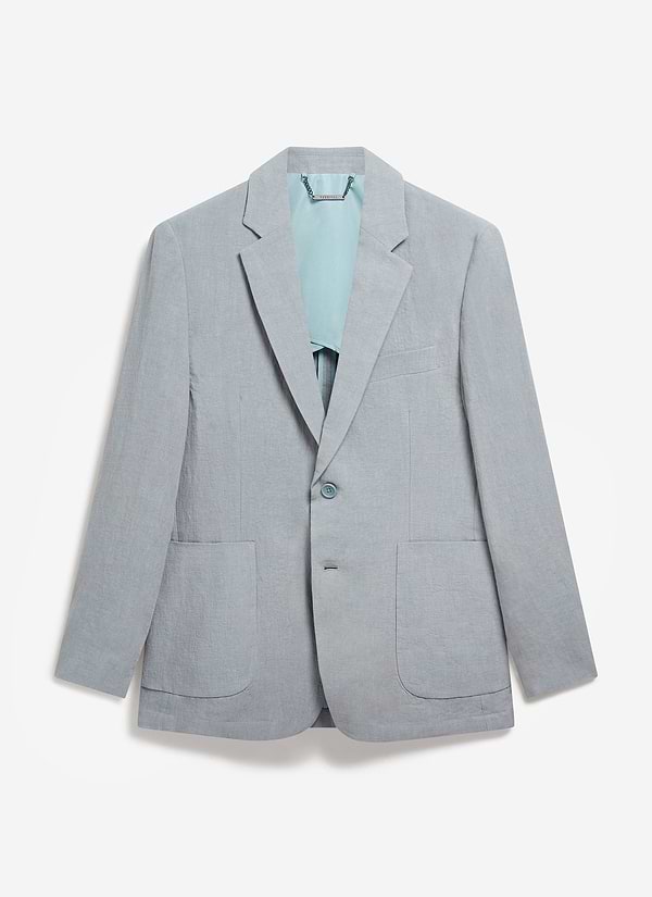 Tailored Linen Blazer | Light Blue