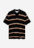 Tessaro Knitted Stripe Polo | Cotton | Black