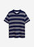 Fiction Striped Knitted T Shirt | Cotton | Navy