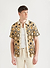 Crochet Short Sleeve Shirt | Tan and Black