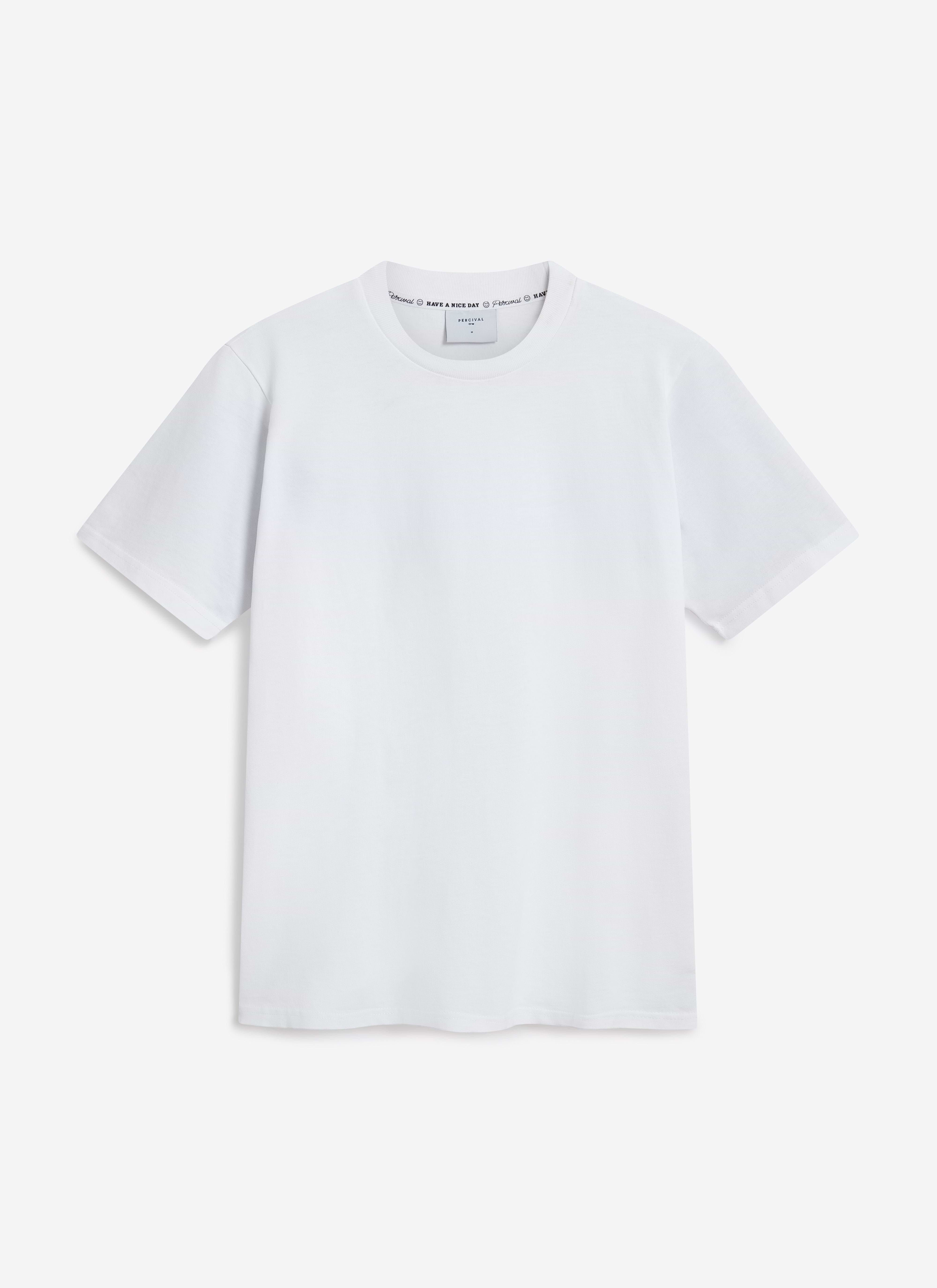 The Percival cropped regular fit t-shirt in heavyweight white organic cotton, viewed from the front.