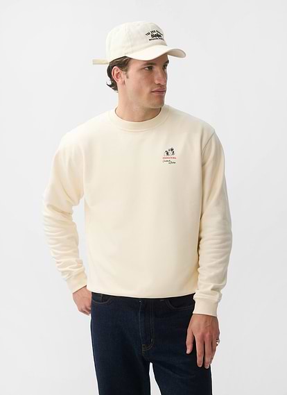 Bistro Printed Sweatshirt Cotton Ecru