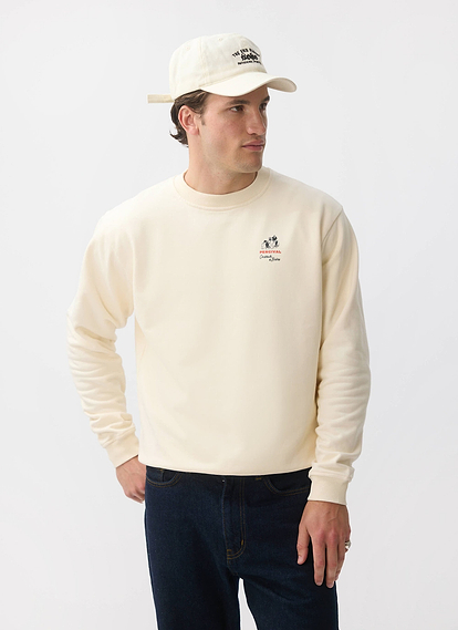 Bistro Printed Sweatshirt Cotton Ecru