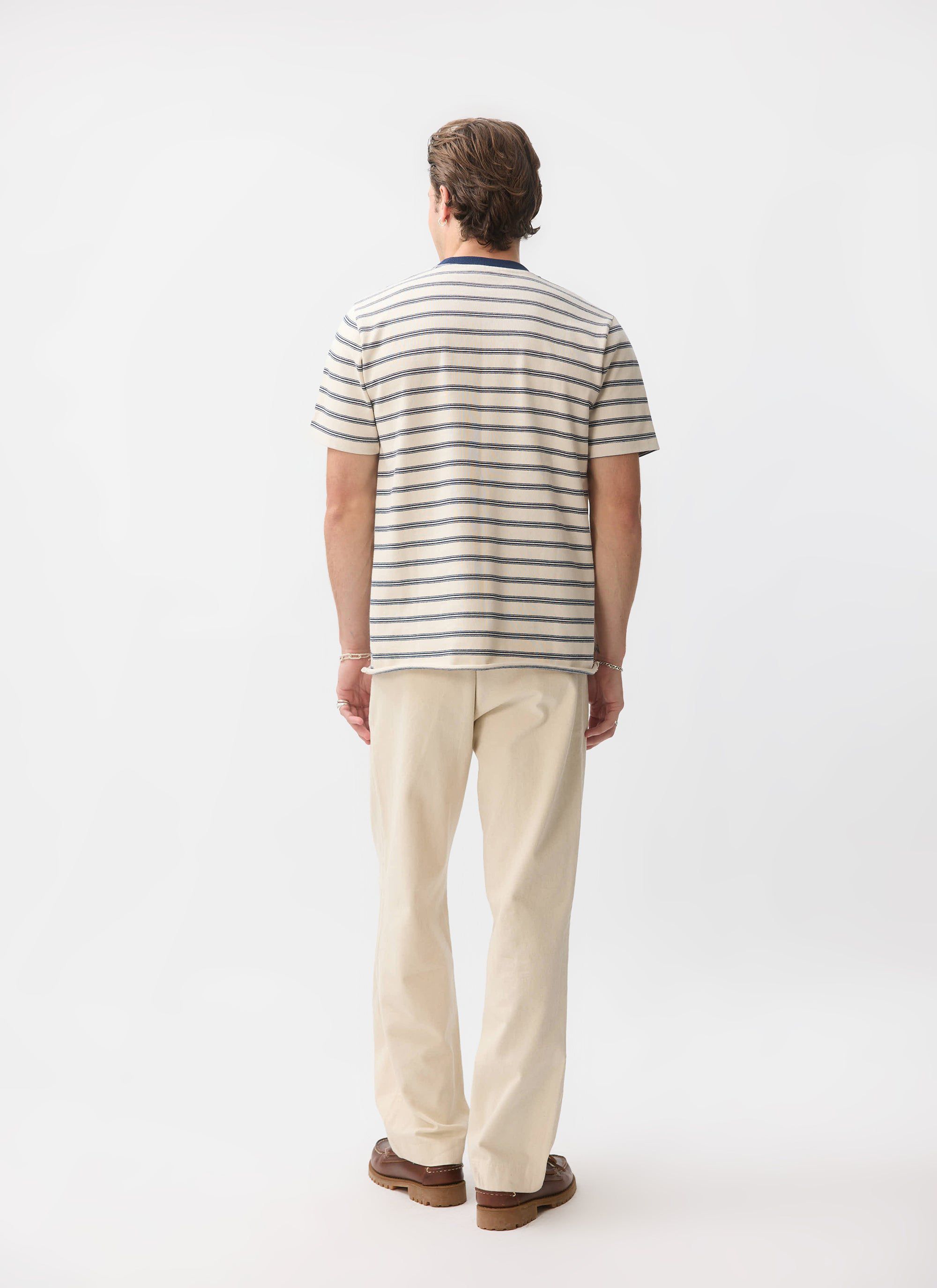 Ecru with Navy