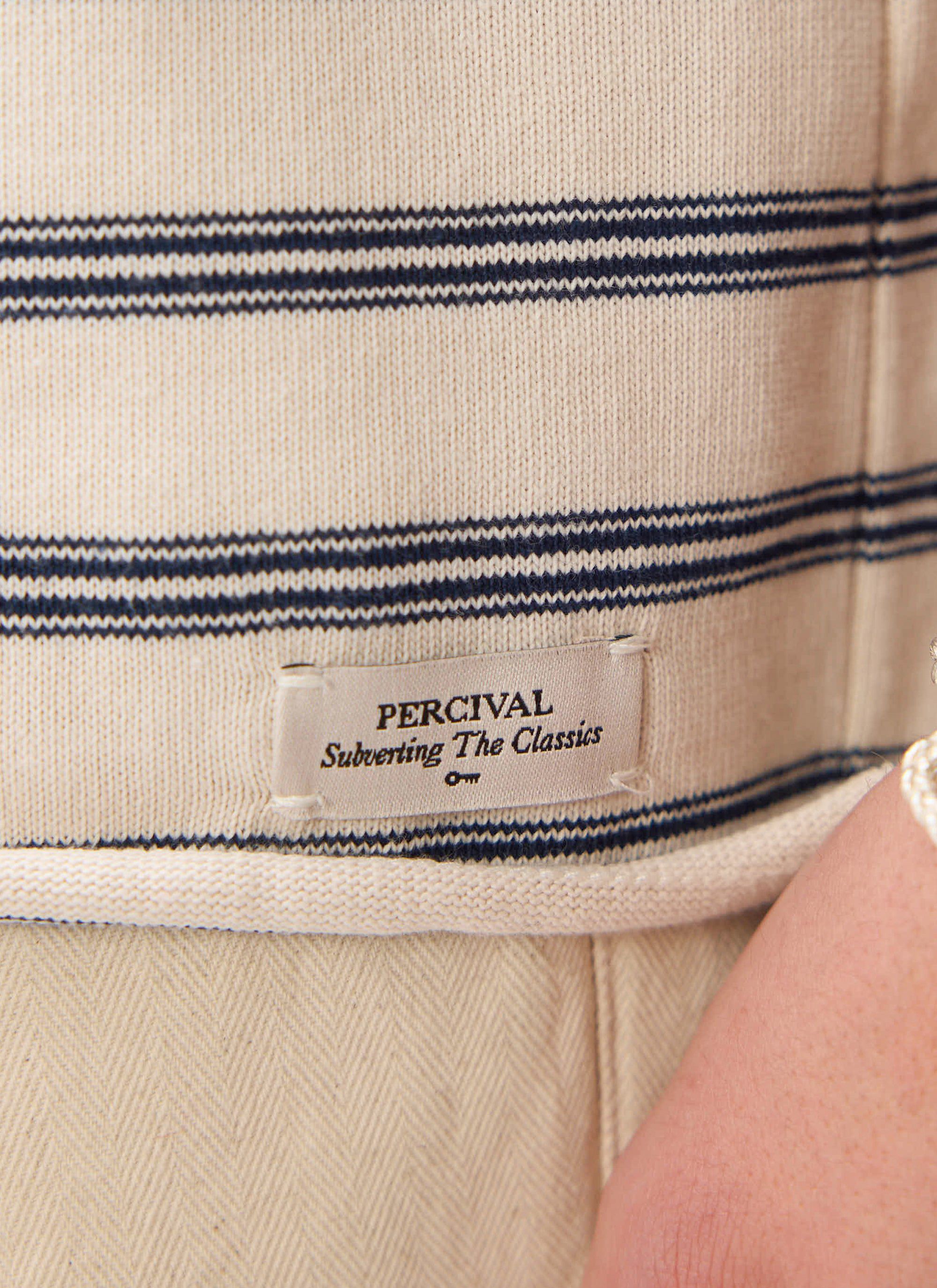 Ecru with Navy