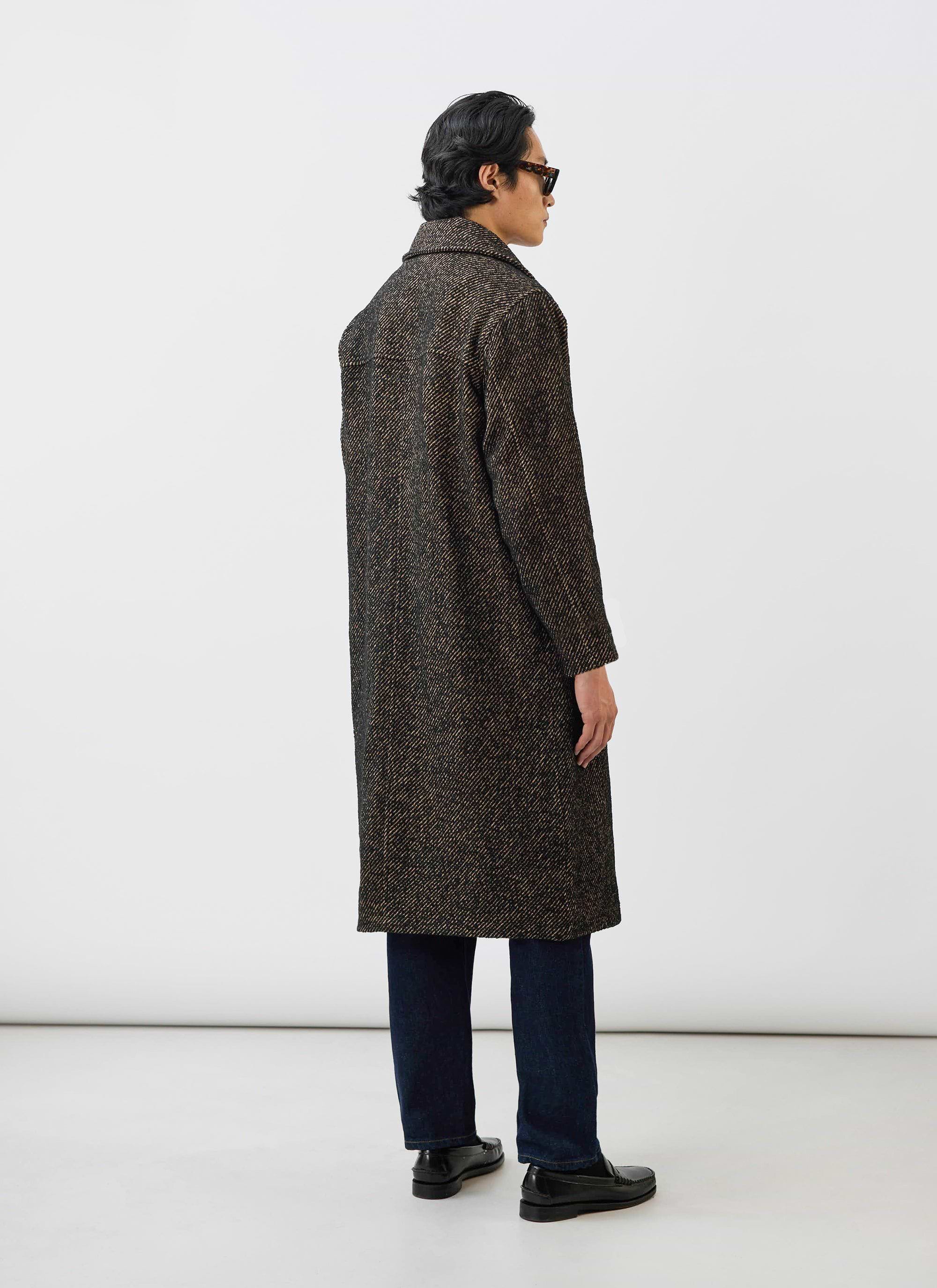 Minnesota Overcoat | Long Twill Trench Coat | Oak | Percival Menswear