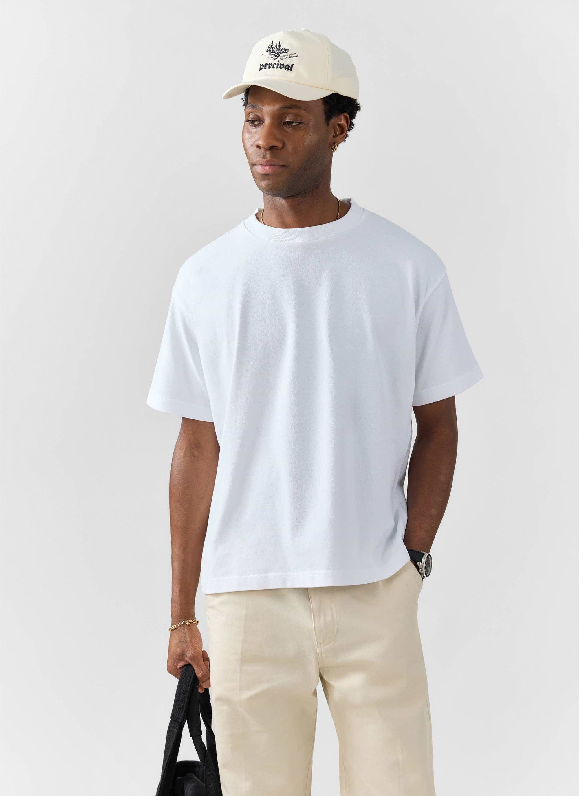 Men's Oversized Cotton T Shirts - 3 Pack | White | Percival Menswear