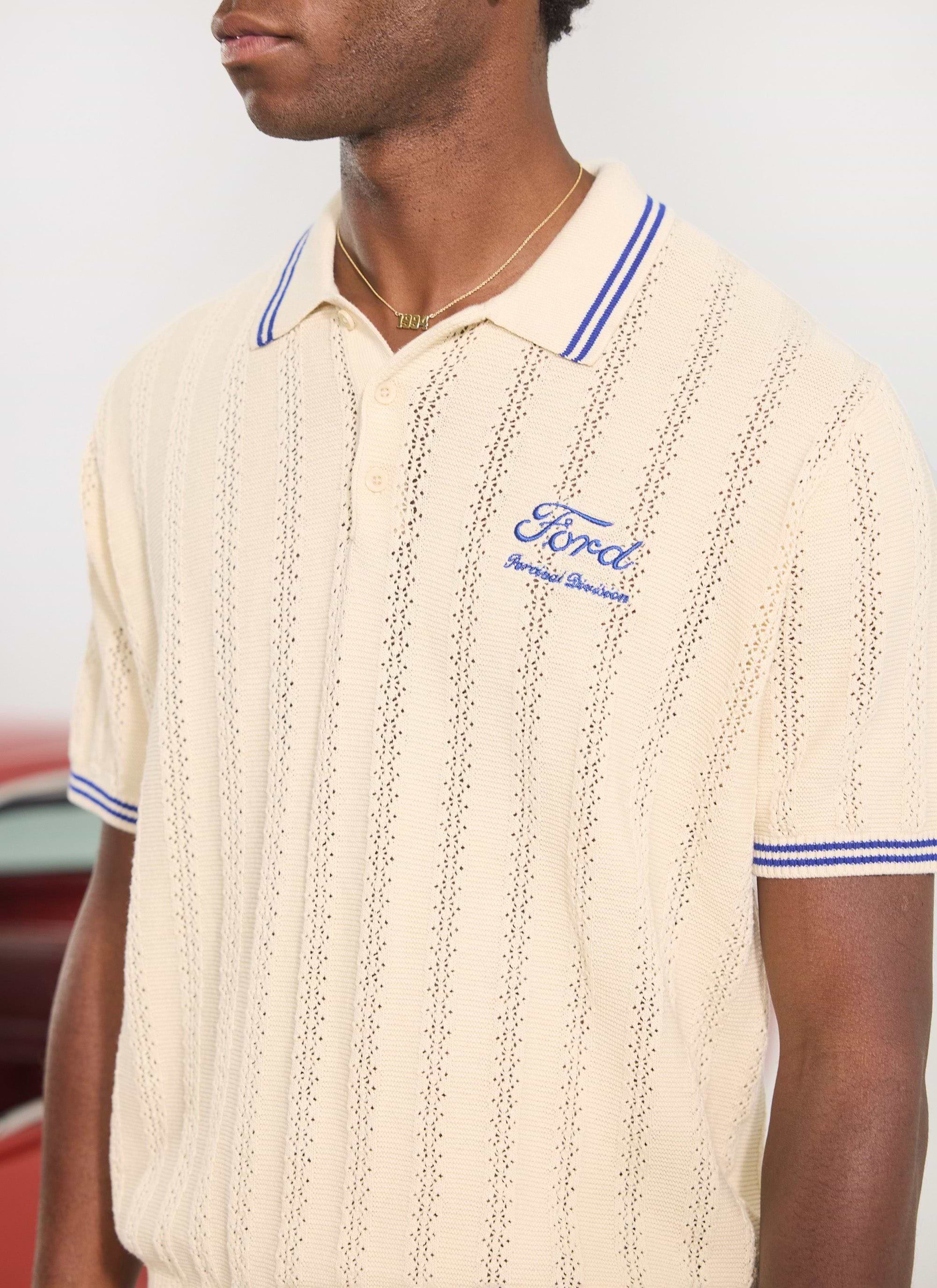 Men's Knitted Polo | Dealership | Percival x Ford | Cream