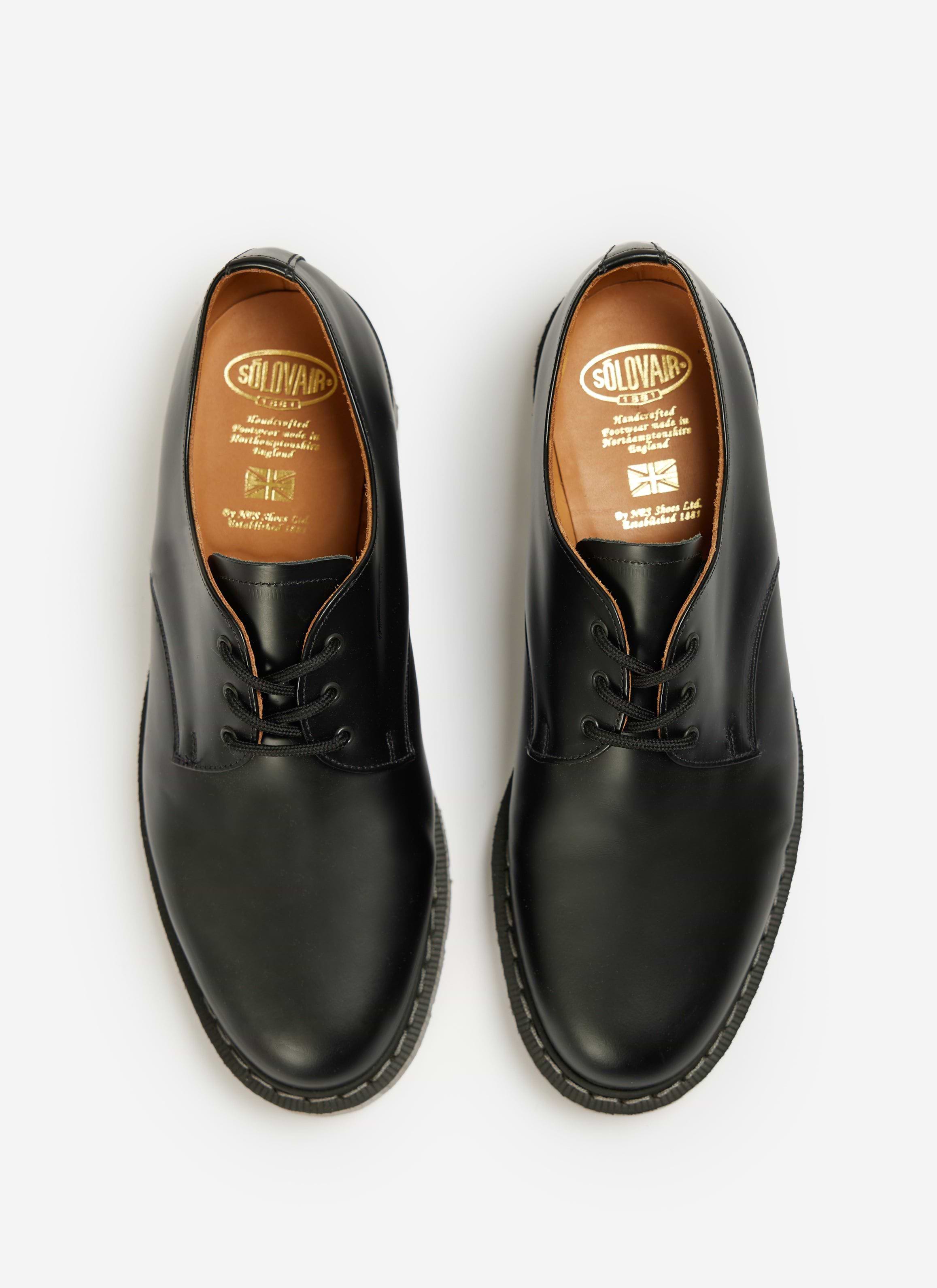 Men's Solovair Gibson Shoe | 100% Leather | Matt Black | Percival