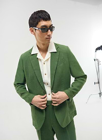 Tailored Linen Blazer | Forest