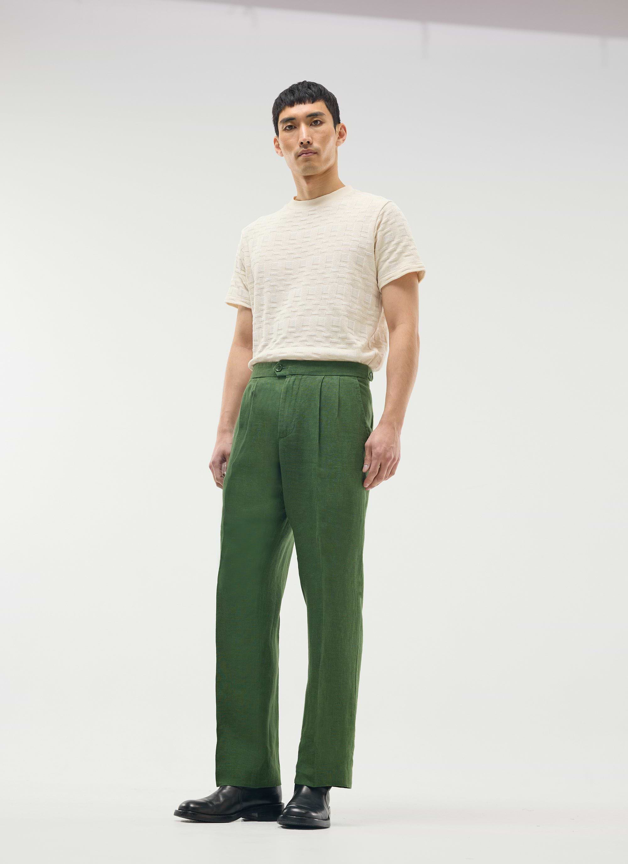 22ss PLEATED TROUSERS ライトグリーン NU Fine Pleated Wide-Leg Trousers Green – Wardrobe Fashion KW