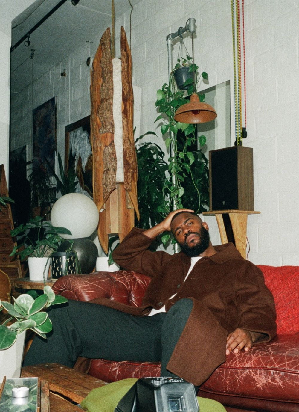 Mo Gilligan wearing Percival Espresso Minnesota Overcoat