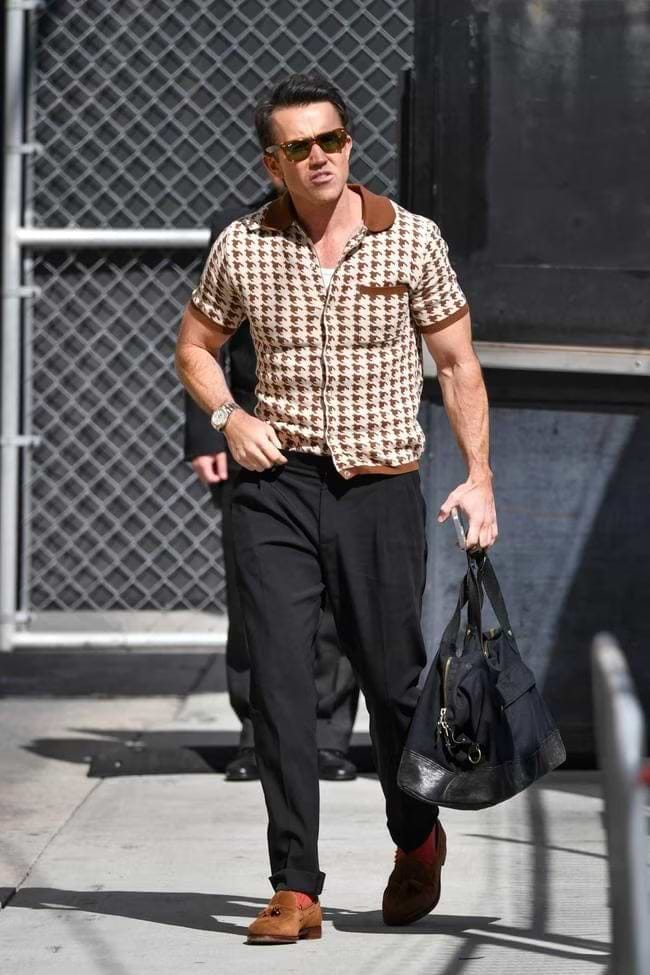 Rob_McElhenney wearing Percival Menswear knitted polo