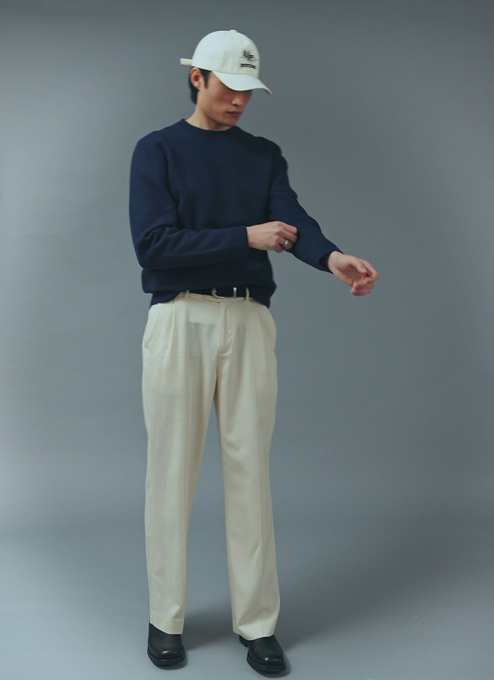 Felted Regular Jumper | Merino Wool | Navy