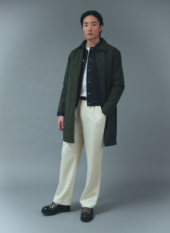 Greyson Long Trench Coat | Waterproof | Forest with Olive