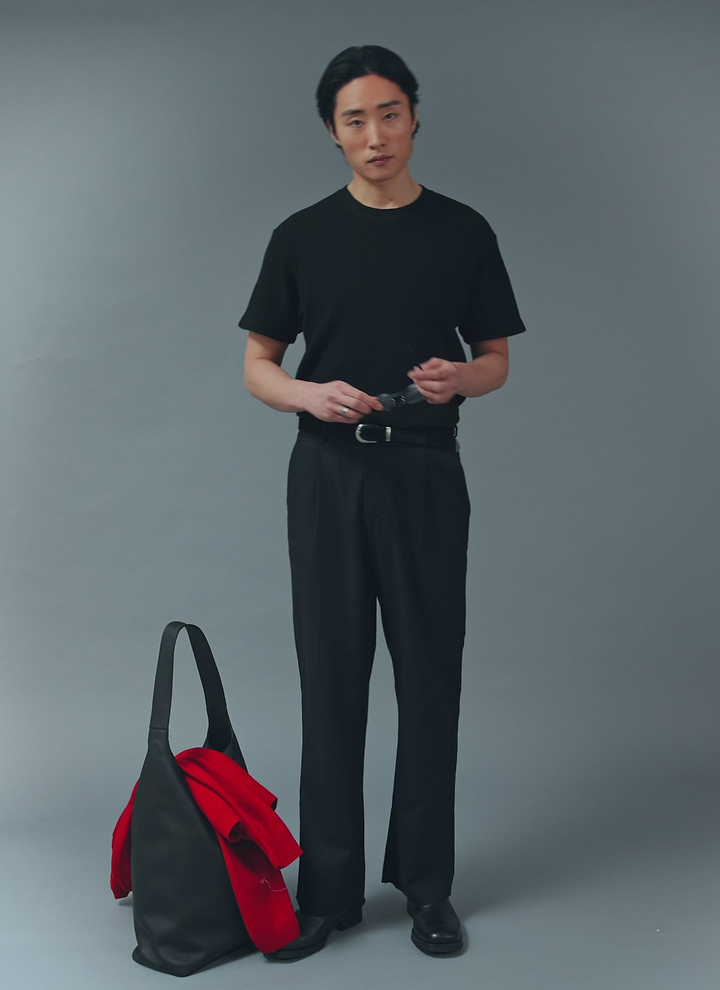 Waffle Short Sleeve T Shirt | Cotton | Black