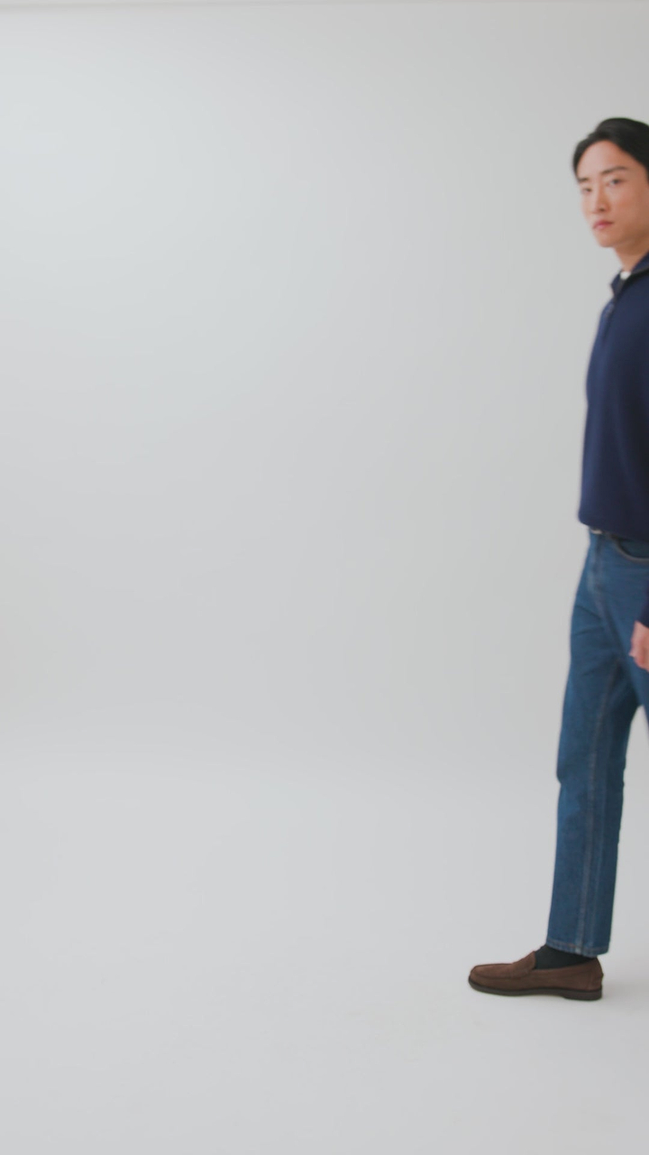 Meyer Quarter Zip Fisherman | Cotton | Blue