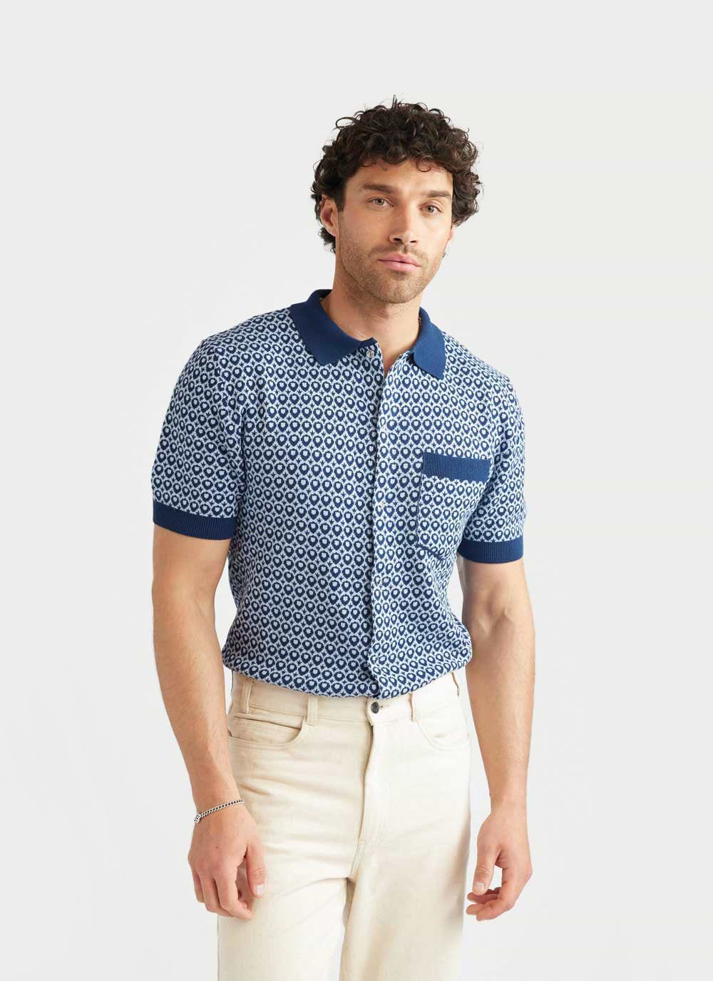 Blue Jacquard