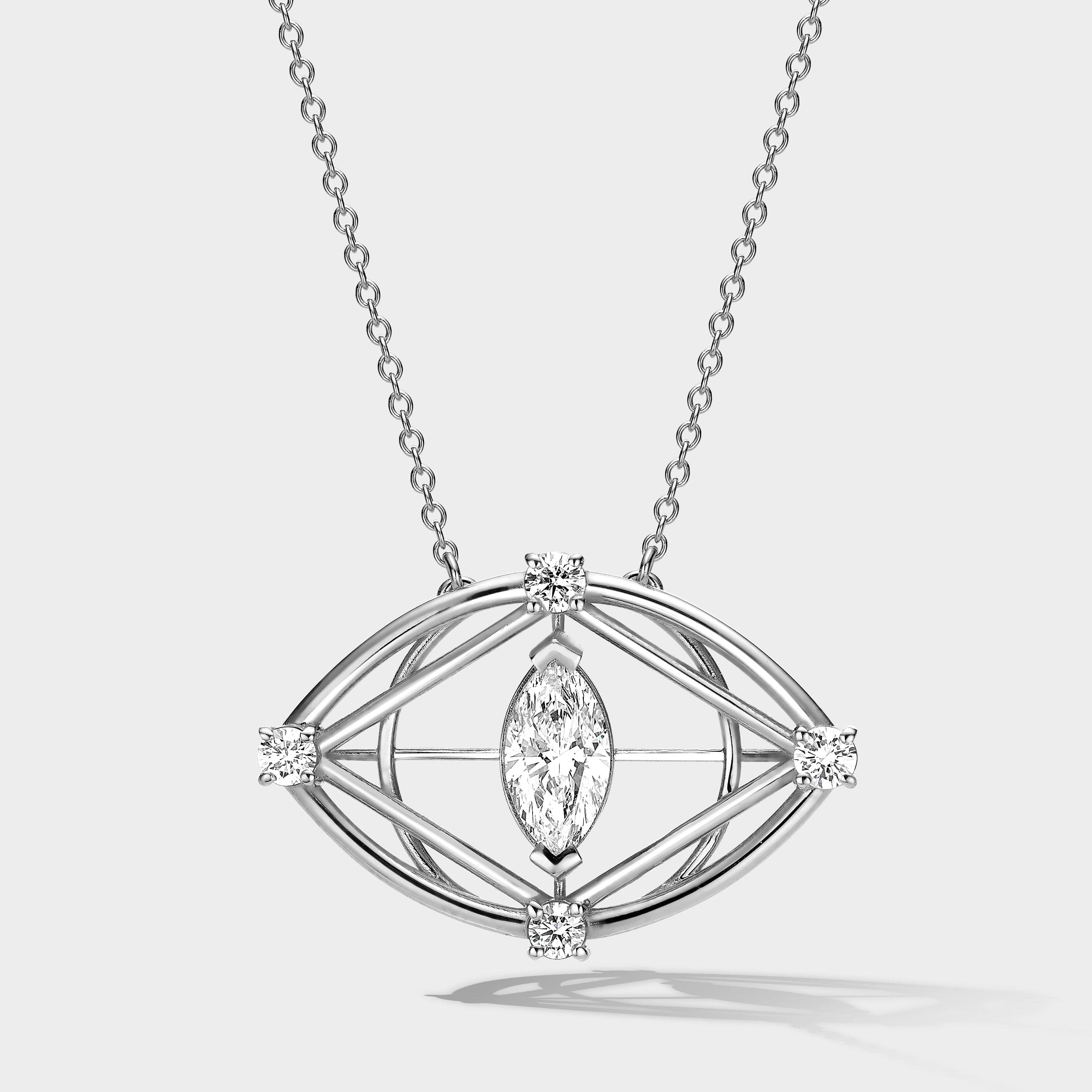 Fine Jewelry Diamond Eye Necklace in White Gold