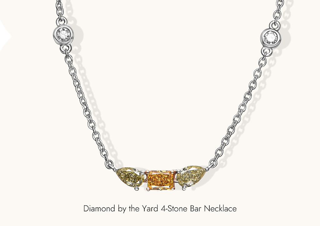 Diamond by the Yard 3-Stone Bar Necklace