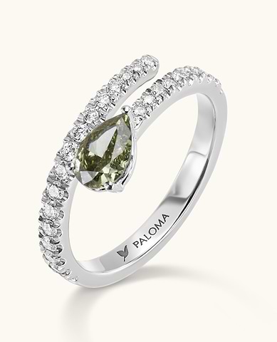 green diamond wrap ring