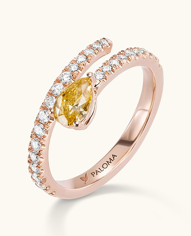 orange diamond wrap ring