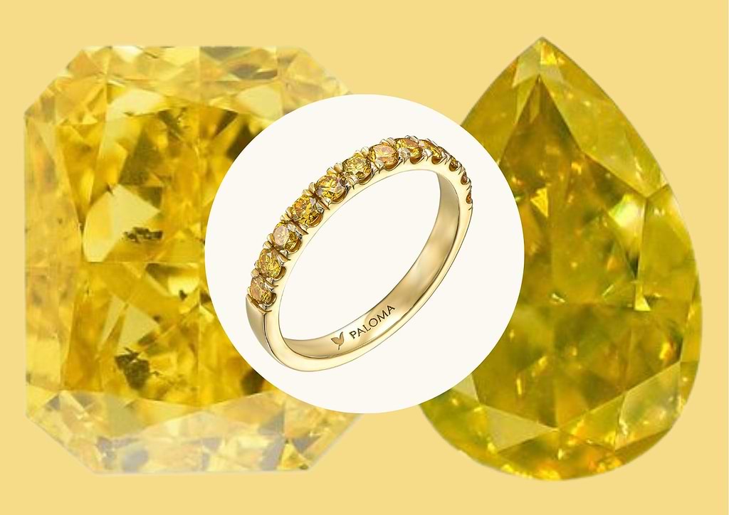 2.6mm Yellow Diamond Half Eternity Ring