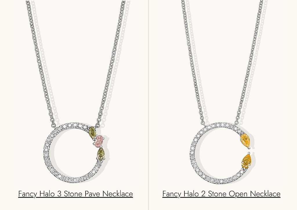 fancy halo necklace