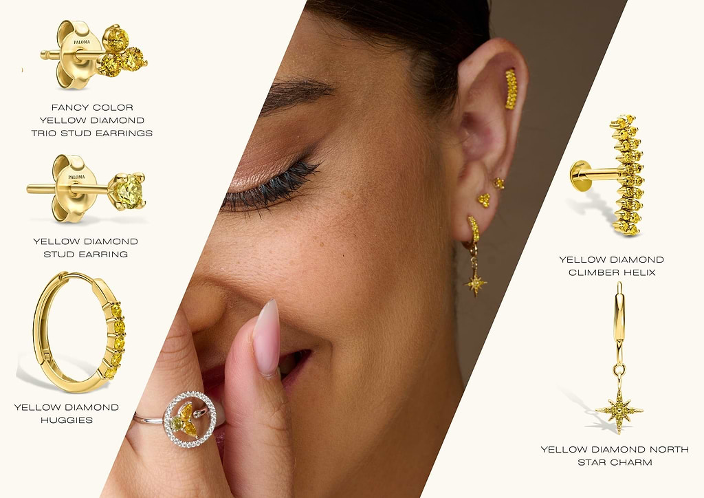 yellow diamond earrings