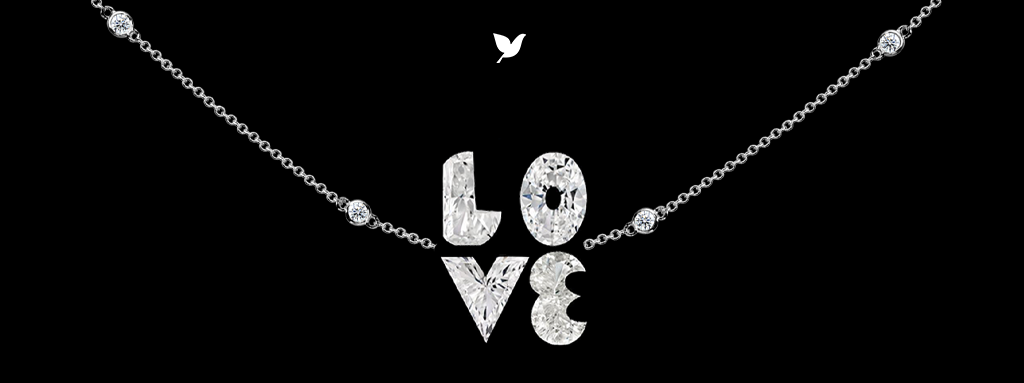 LOVE diamond necklace