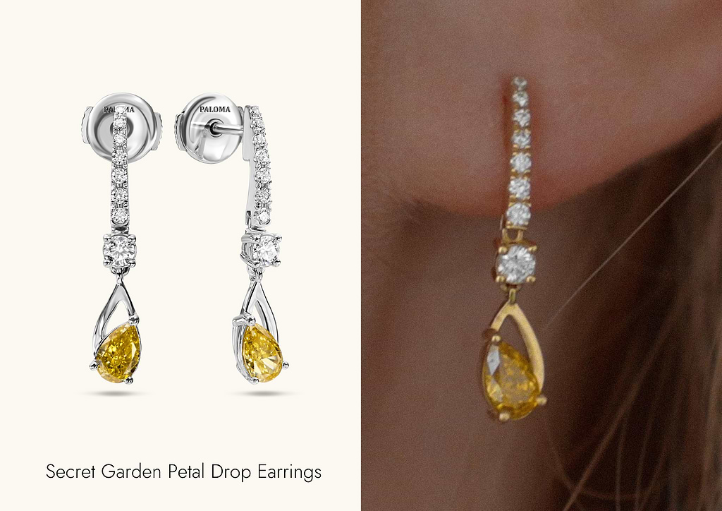 secret garden petal drop earrings