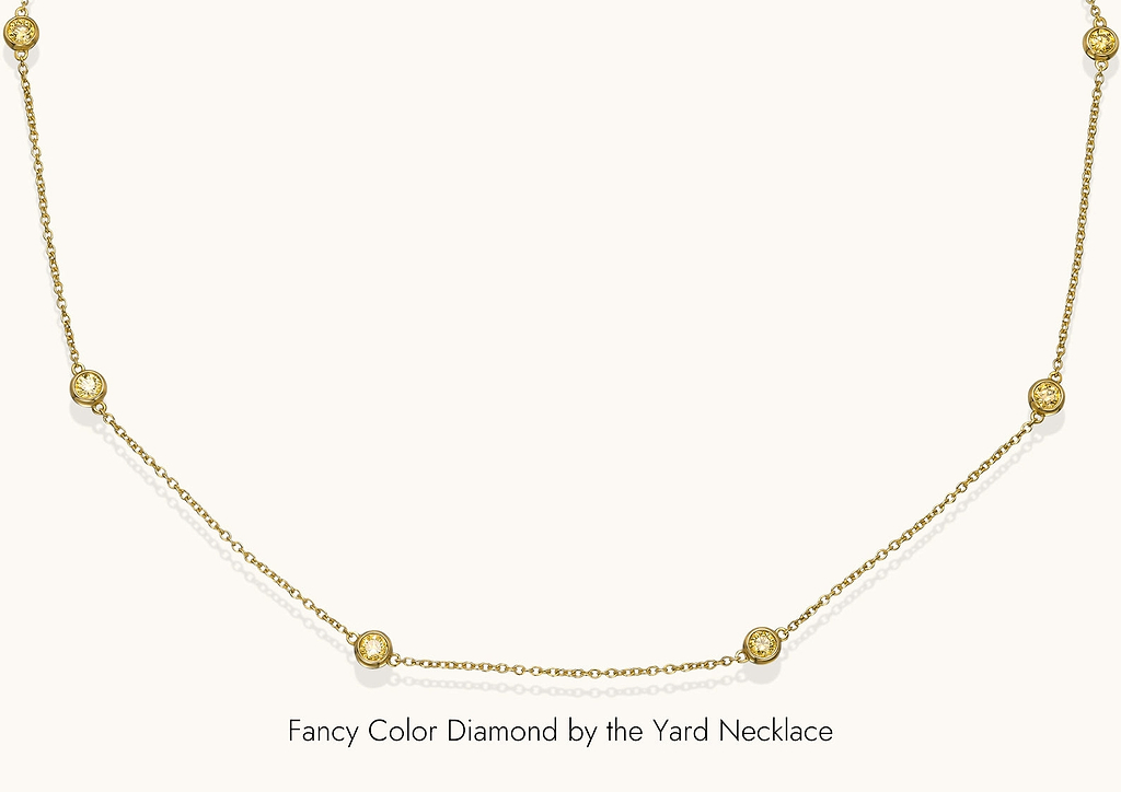 fancy color diamond necklace by the yard