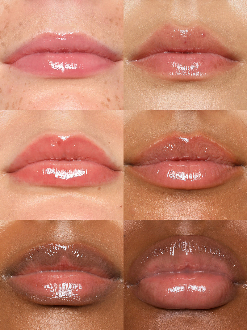 REFY LIP GLOSS IN BLUSH ON DIFFERENT SKIN TONES