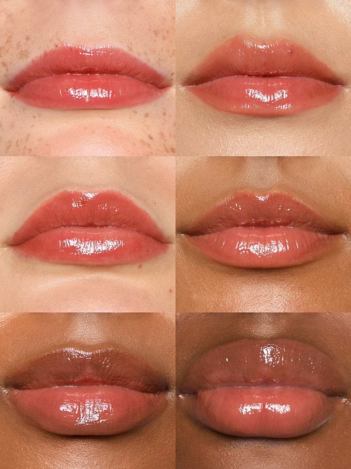 REFY LIP GLOSS IN DUSK ON DIFFERENT SKIN TONES