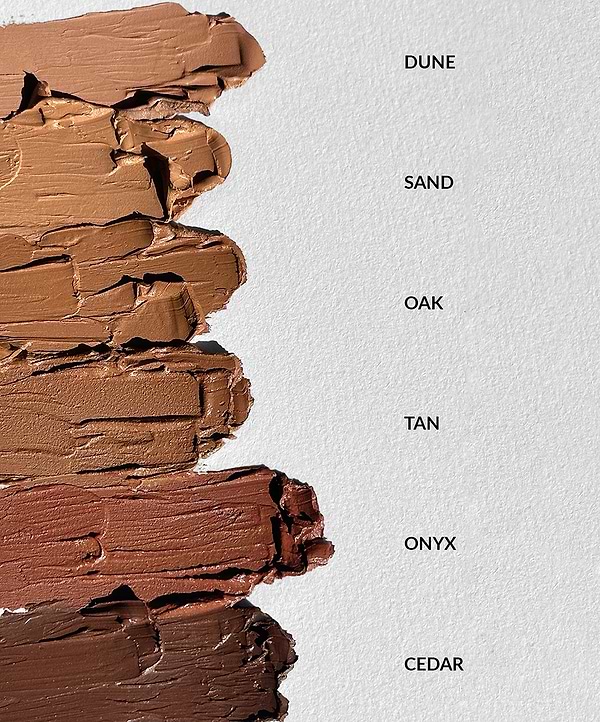 image of different swatches of the REFY cream bronzer