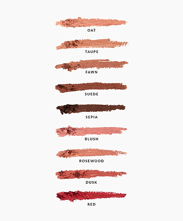 image of 9 different lip liner shade swatches