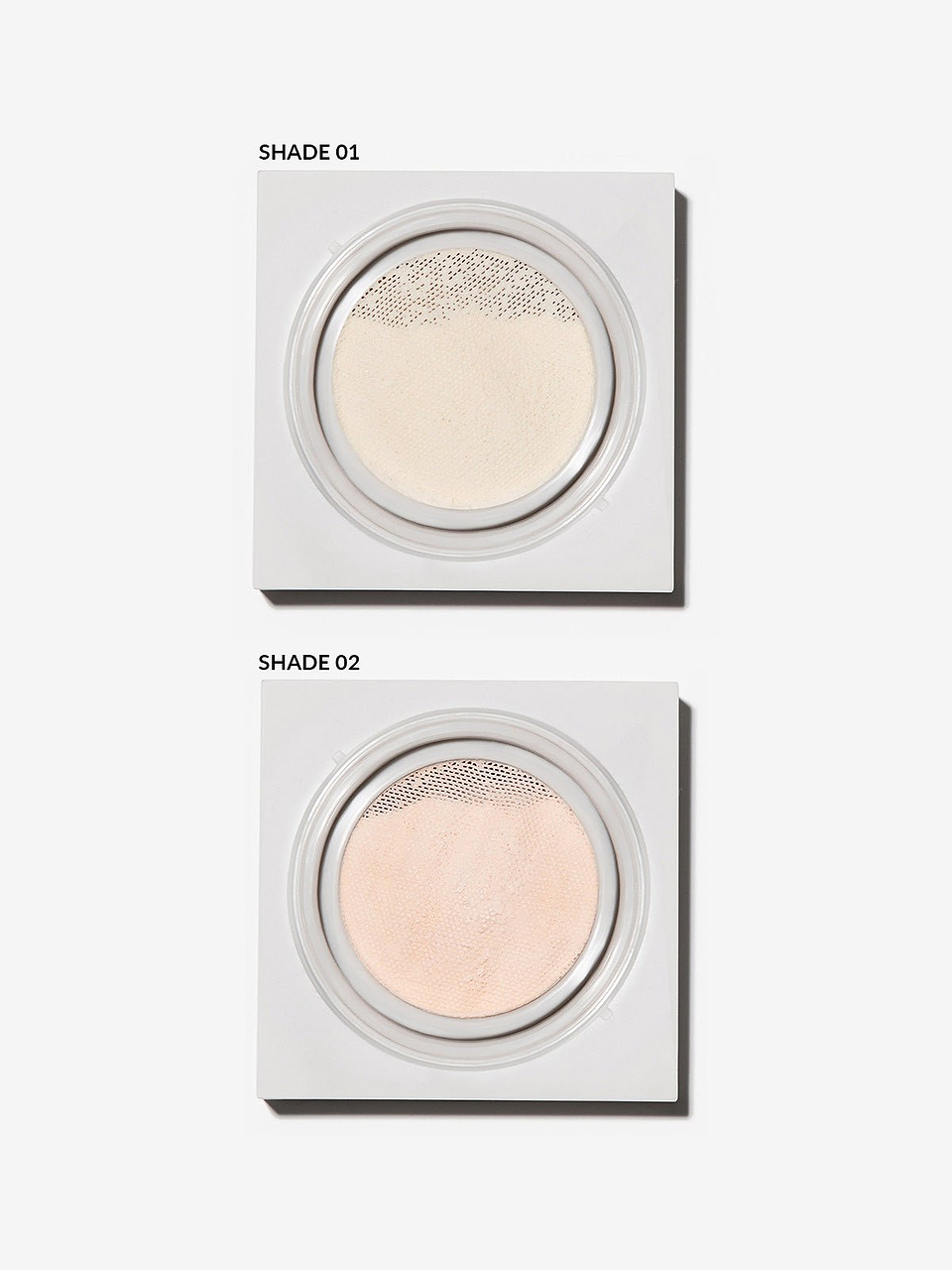 REFY SKIN FINISH. TRANSLUCENT POWDER WITH DIFFERENT UNDERTONES. SHADE 01 YELLOW UNDERTONE AND SHADE 02 PINK UNDERTONE