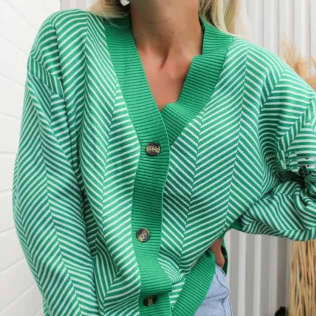 "NELY" STRIPED CARDIGAN